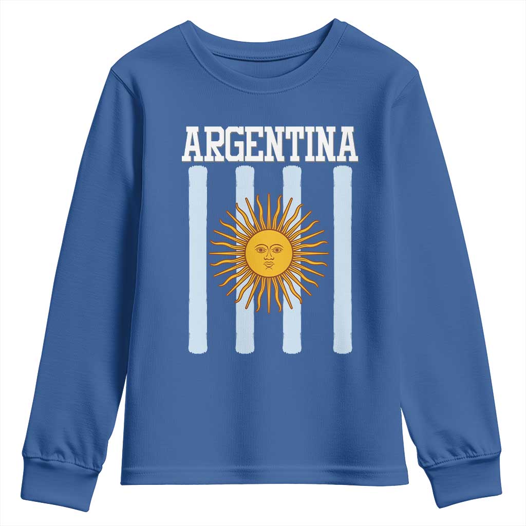 Argentina Sun of May Flag Retro Graphic Youth Sweatshirt Patriotic Argentine Heritage Pride Souvenir