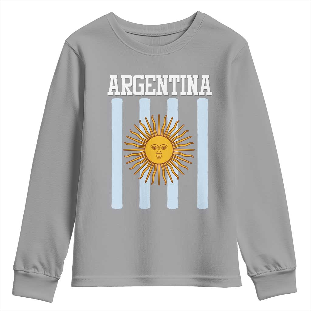 Argentina Sun of May Flag Retro Graphic Youth Sweatshirt Patriotic Argentine Heritage Pride Souvenir