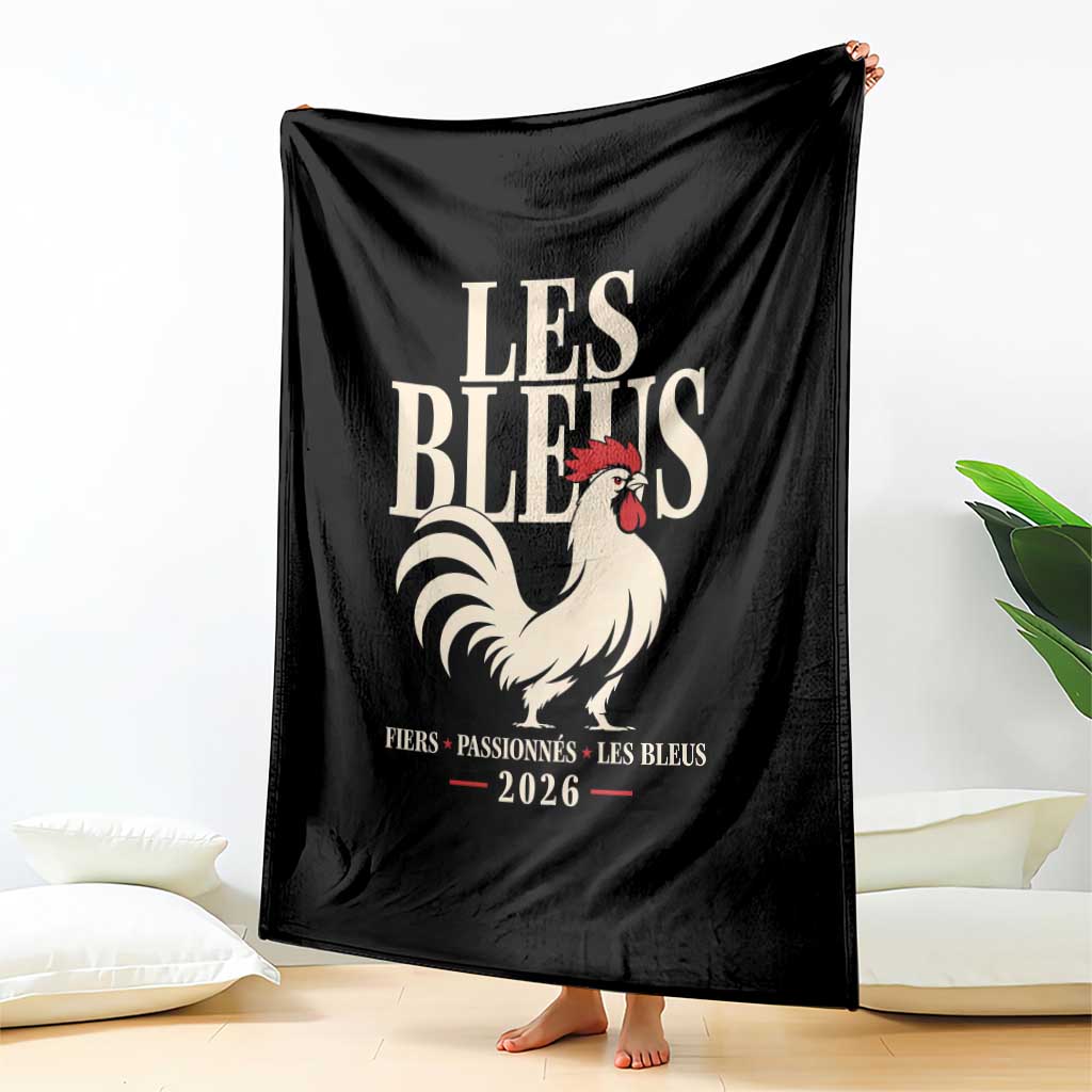 Les Bleus France Soccer Retro Rooster Graphic Throw Blanket Proud Passionate French Pride Vintage Football Fans Gear