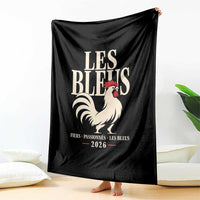 Les Bleus France Soccer Retro Rooster Graphic Throw Blanket Proud Passionate French Pride Vintage Football Fans Gear