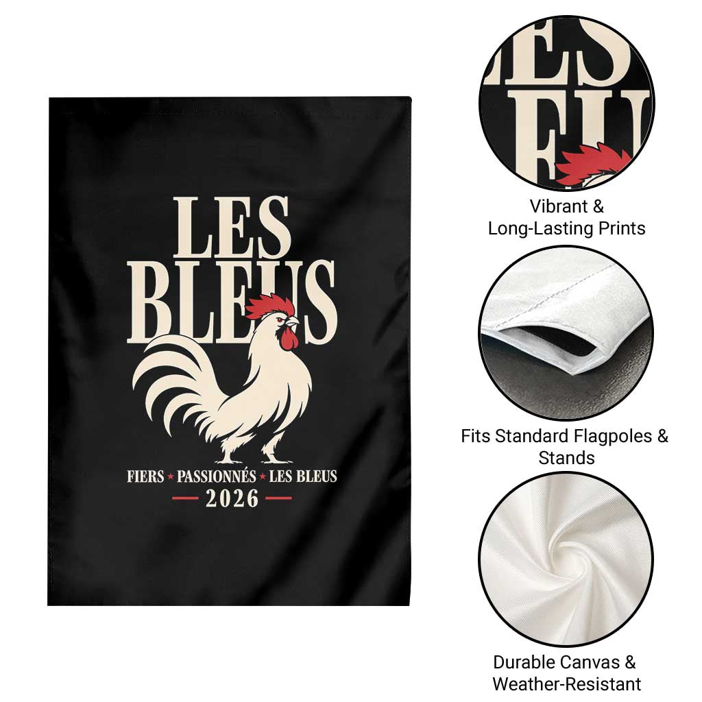 Les Bleus France Soccer Retro Rooster Graphic Garden Flag Proud Passionate French Pride Vintage Football Fans Gear