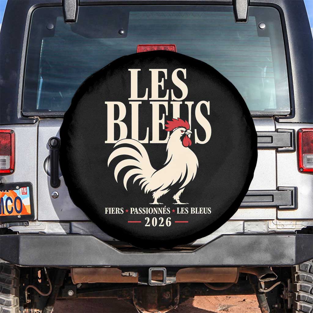 Les Bleus France Soccer Retro Rooster Graphic Spare Tire Cover Proud Passionate French Pride Vintage Football Fans Gear