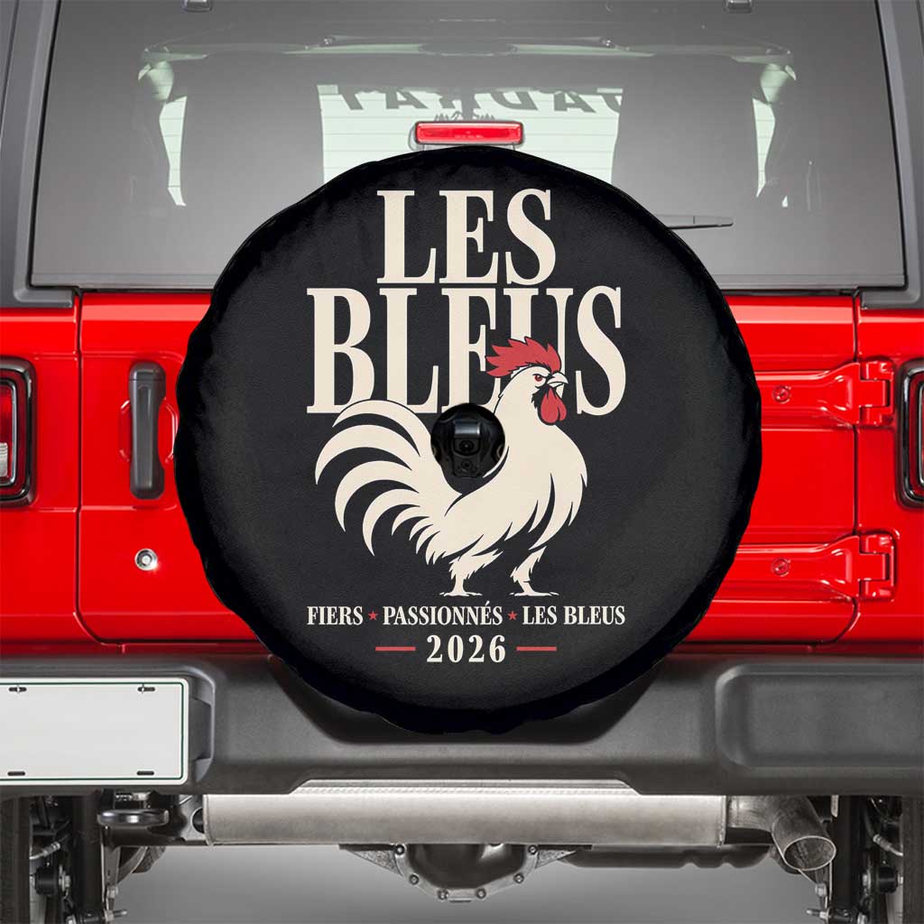 Les Bleus France Soccer Retro Rooster Graphic Spare Tire Cover Proud Passionate French Pride Vintage Football Fans Gear
