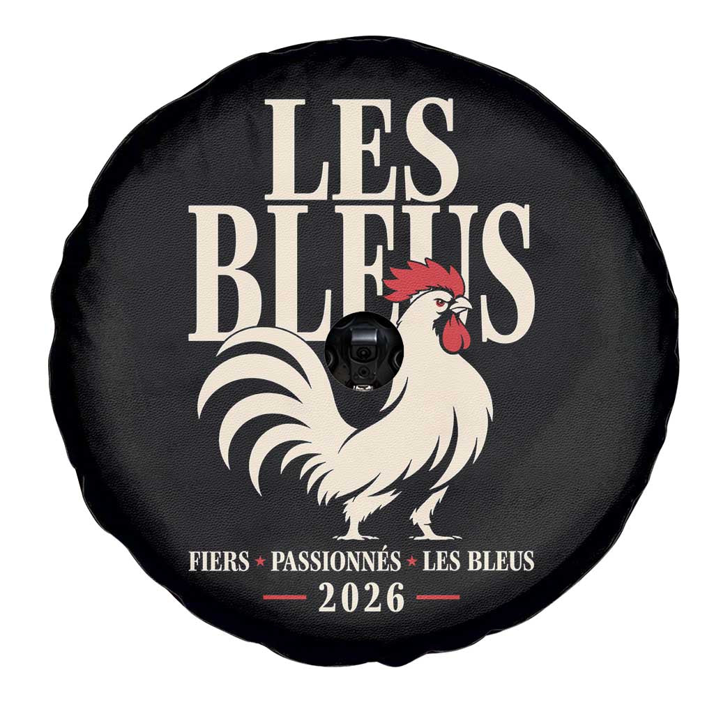 Les Bleus France Soccer Retro Rooster Graphic Spare Tire Cover Proud Passionate French Pride Vintage Football Fans Gear