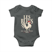 Les Bleus France Soccer Retro Rooster Graphic Baby Onesie Proud Passionate French Pride Vintage Football Fans Gear