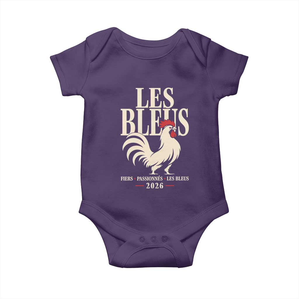 Les Bleus France Soccer Retro Rooster Graphic Baby Onesie Proud Passionate French Pride Vintage Football Fans Gear