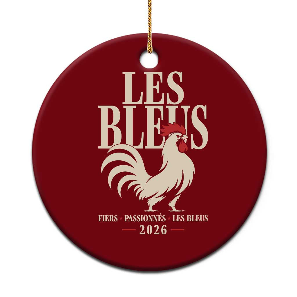 Les Bleus France Soccer Retro Rooster Graphic Ceramic Ornament Proud Passionate French Pride Vintage Football Fans Gear