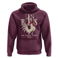 Les Bleus France Soccer Retro Rooster Graphic Hoodie Proud Passionate French Pride Vintage Football Fans Gear