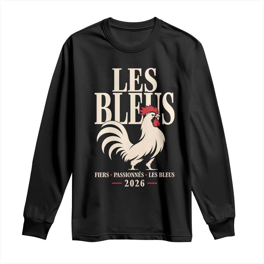 Les Bleus France Soccer Retro Rooster Graphic Long Sleeve Shirt Proud Passionate French Pride Vintage Football Fans Gear