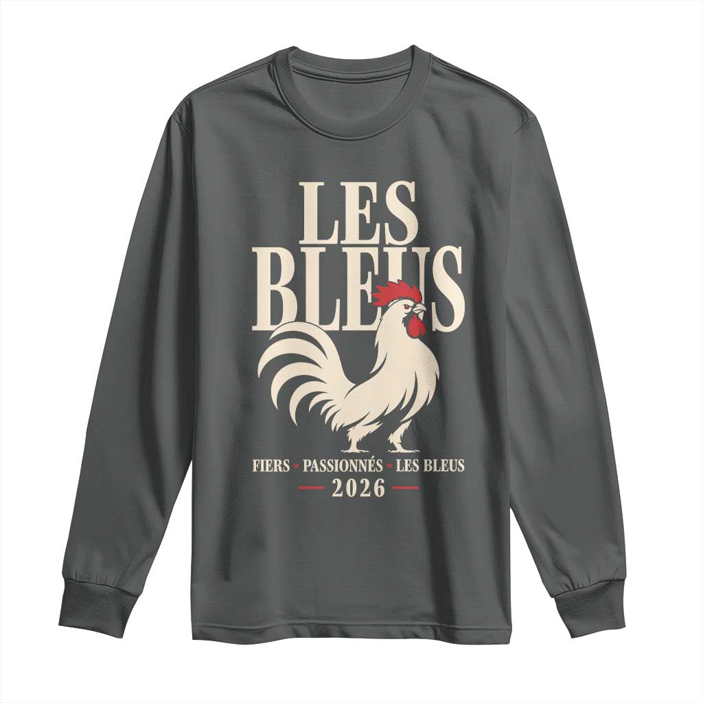 Les Bleus France Soccer Retro Rooster Graphic Long Sleeve Shirt Proud Passionate French Pride Vintage Football Fans Gear