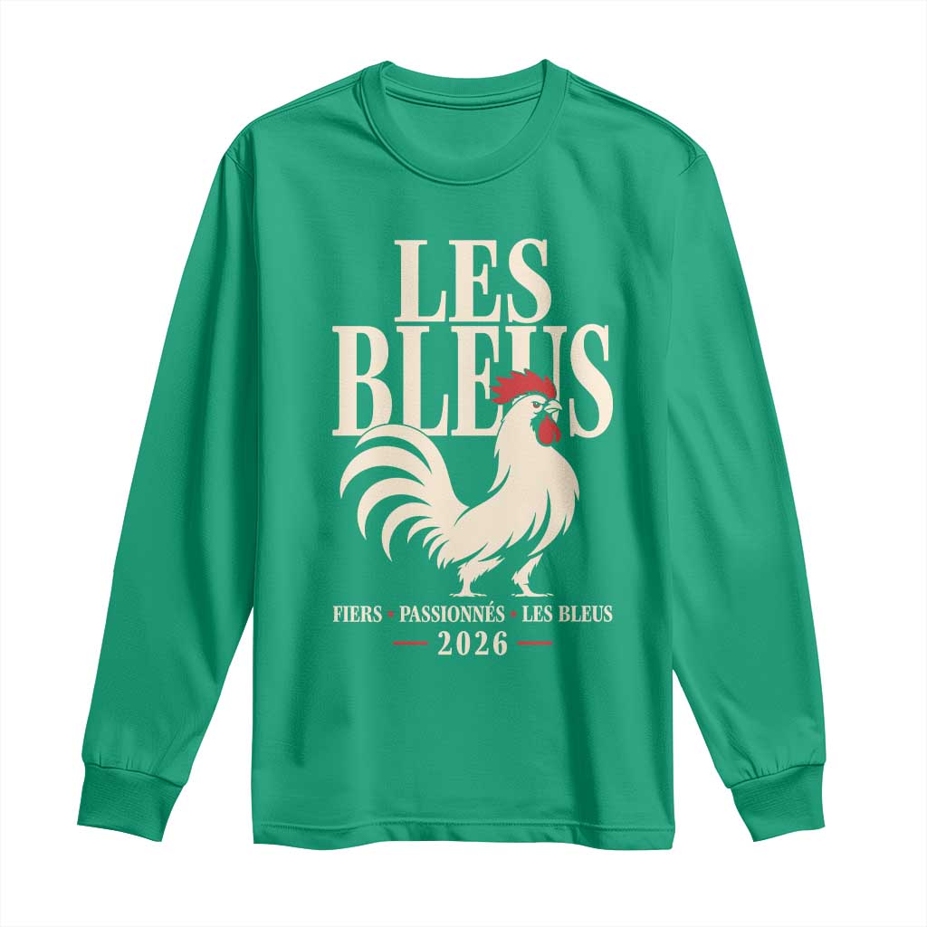Les Bleus France Soccer Retro Rooster Graphic Long Sleeve Shirt Proud Passionate French Pride Vintage Football Fans Gear