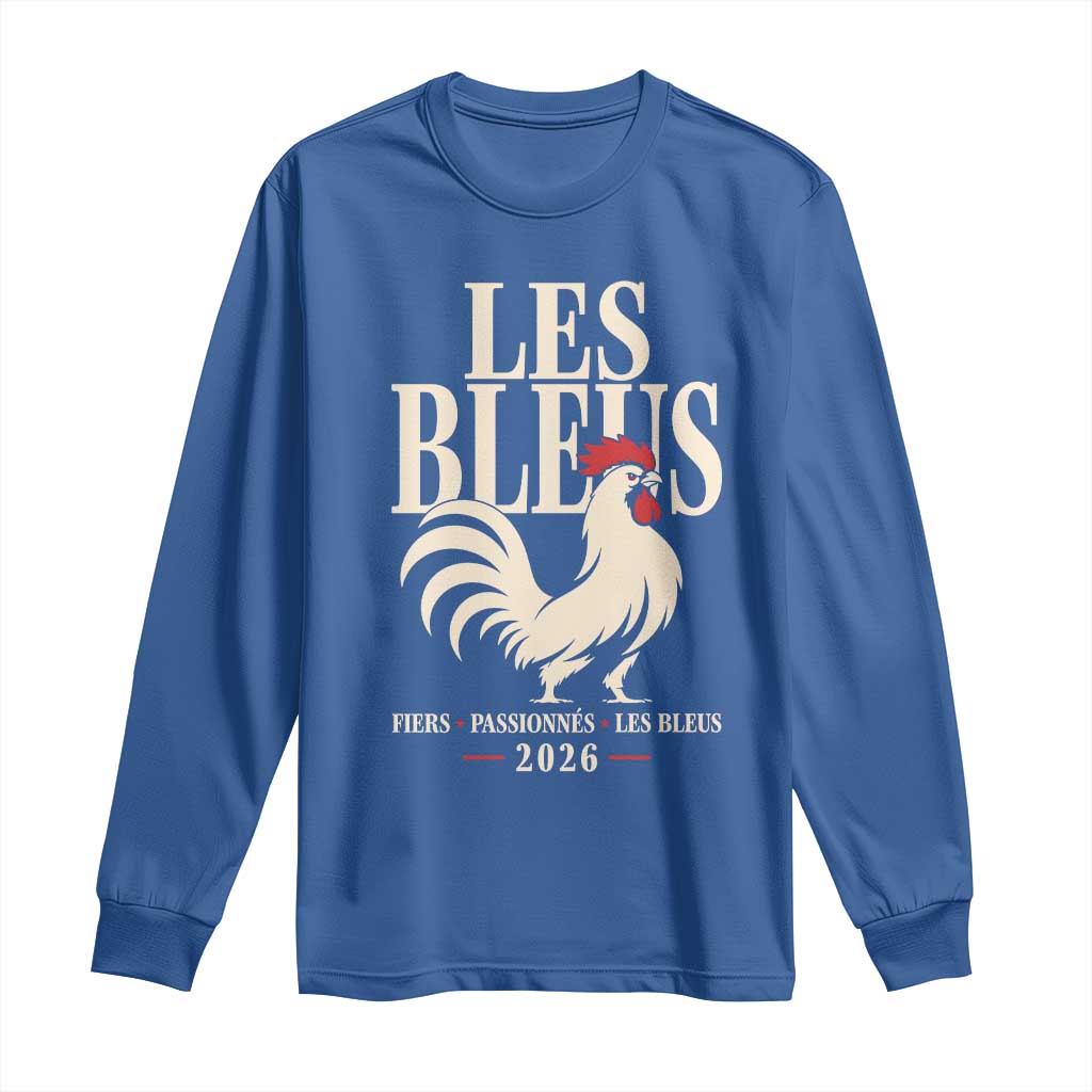 Les Bleus France Soccer Retro Rooster Graphic Long Sleeve Shirt Proud Passionate French Pride Vintage Football Fans Gear