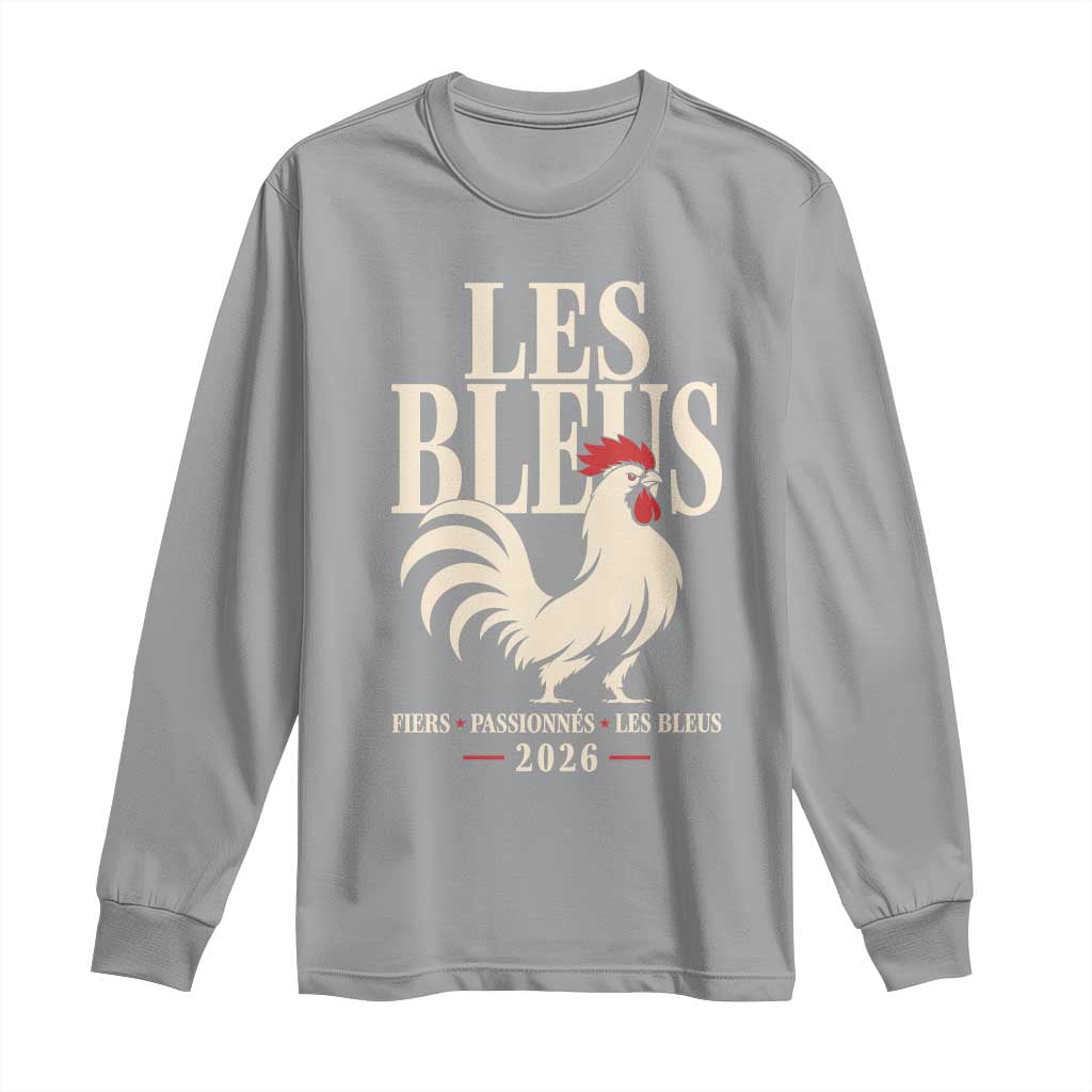 Les Bleus France Soccer Retro Rooster Graphic Long Sleeve Shirt Proud Passionate French Pride Vintage Football Fans Gear