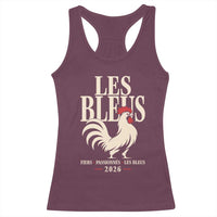 Les Bleus France Soccer Retro Rooster Graphic Racerback Tank Top Proud Passionate French Pride Vintage Football Fans Gear