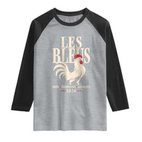 Les Bleus France Soccer Retro Rooster Graphic Raglan Shirt Proud Passionate French Pride Vintage Football Fans Gear