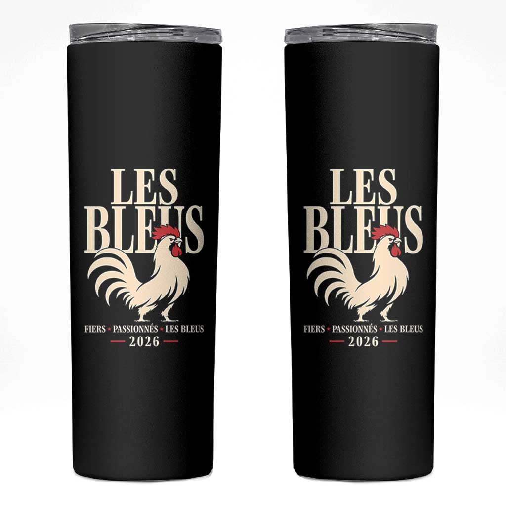 Les Bleus France Soccer Retro Rooster Graphic Skinny Tumbler Proud Passionate French Pride Vintage Football Fans Gear