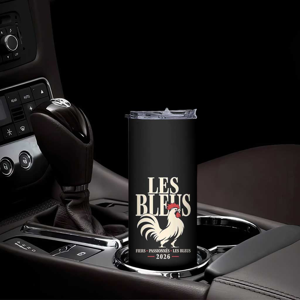 Les Bleus France Soccer Retro Rooster Graphic Skinny Tumbler Proud Passionate French Pride Vintage Football Fans Gear