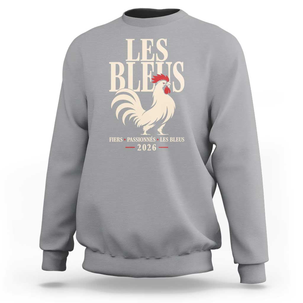 Les Bleus France Soccer Retro Rooster Graphic Sweatshirt Proud Passionate French Pride Vintage Football Fans Gear