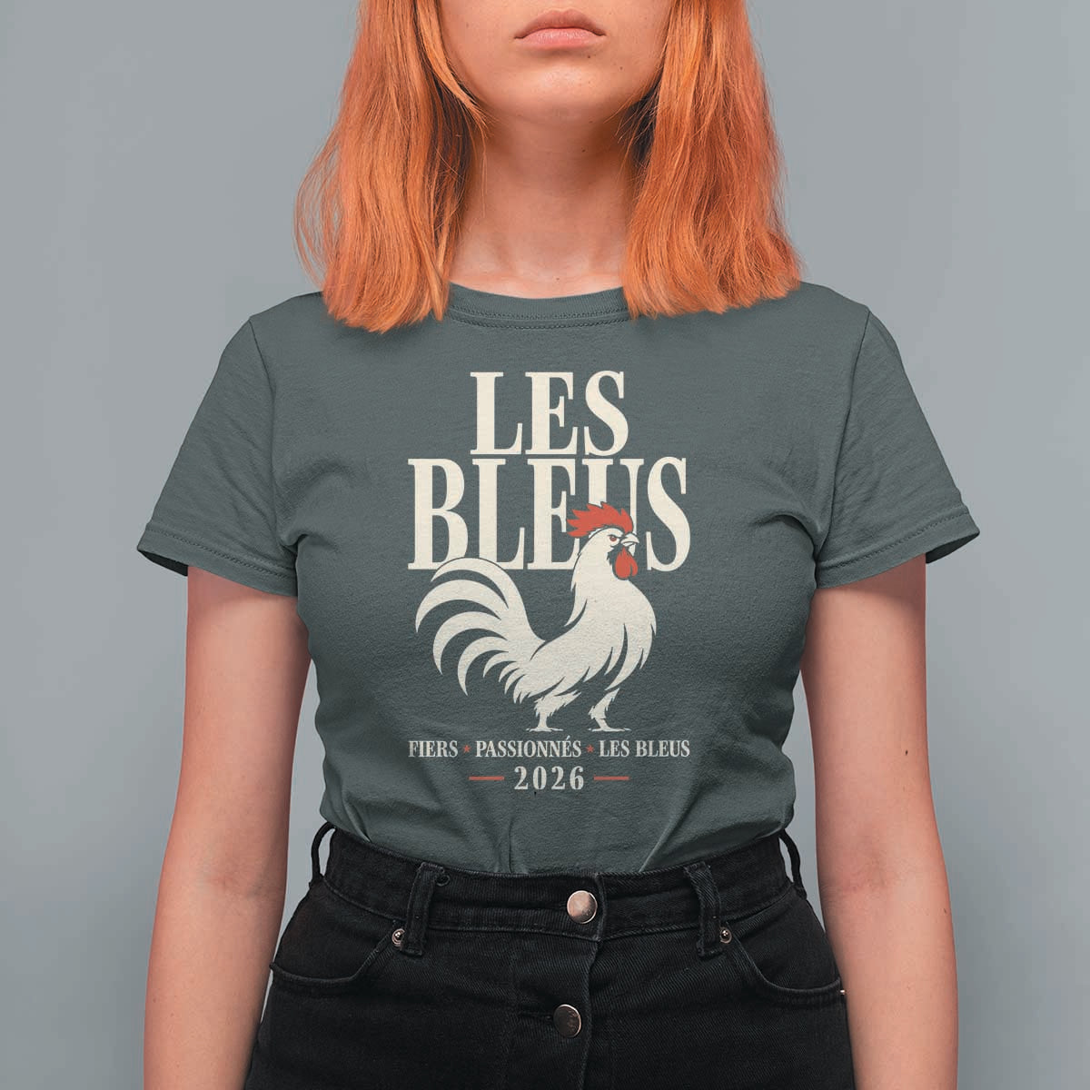 Les Bleus France Soccer Retro Rooster Graphic T Shirt For Women Proud Passionate French Pride Vintage Football Fans Gear