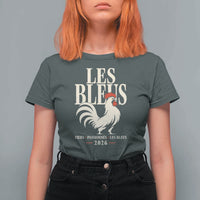 Les Bleus France Soccer Retro Rooster Graphic T Shirt For Women Proud Passionate French Pride Vintage Football Fans Gear