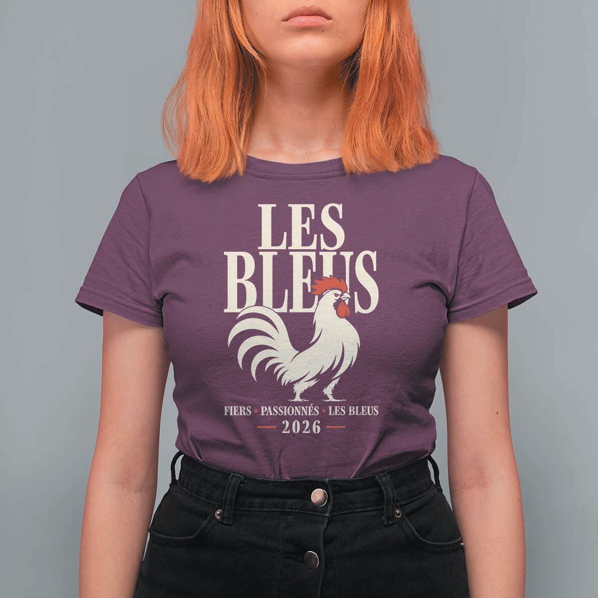 Les Bleus France Soccer Retro Rooster Graphic T Shirt For Women Proud Passionate French Pride Vintage Football Fans Gear