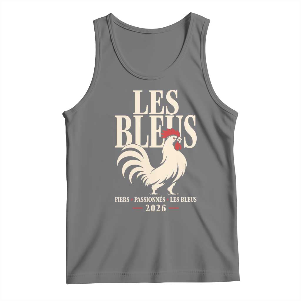Les Bleus France Soccer Retro Rooster Graphic Tank Top Proud Passionate French Pride Vintage Football Fans Gear
