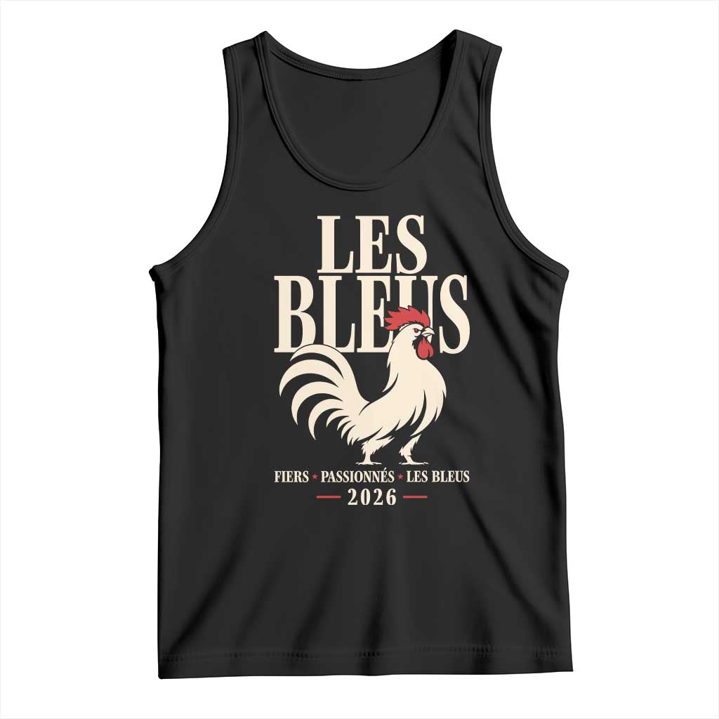 Les Bleus France Soccer Retro Rooster Graphic Tank Top Proud Passionate French Pride Vintage Football Fans Gear