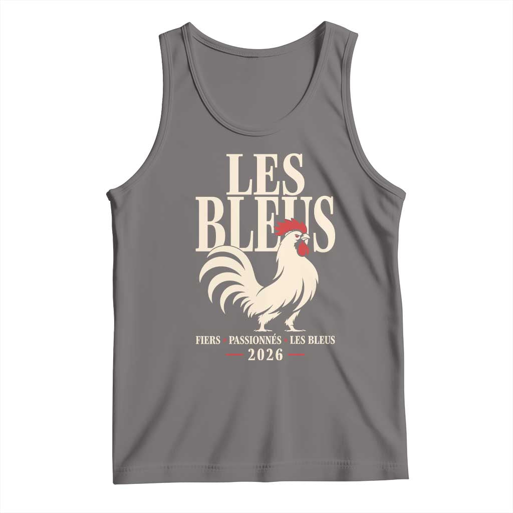Les Bleus France Soccer Retro Rooster Graphic Tank Top Proud Passionate French Pride Vintage Football Fans Gear