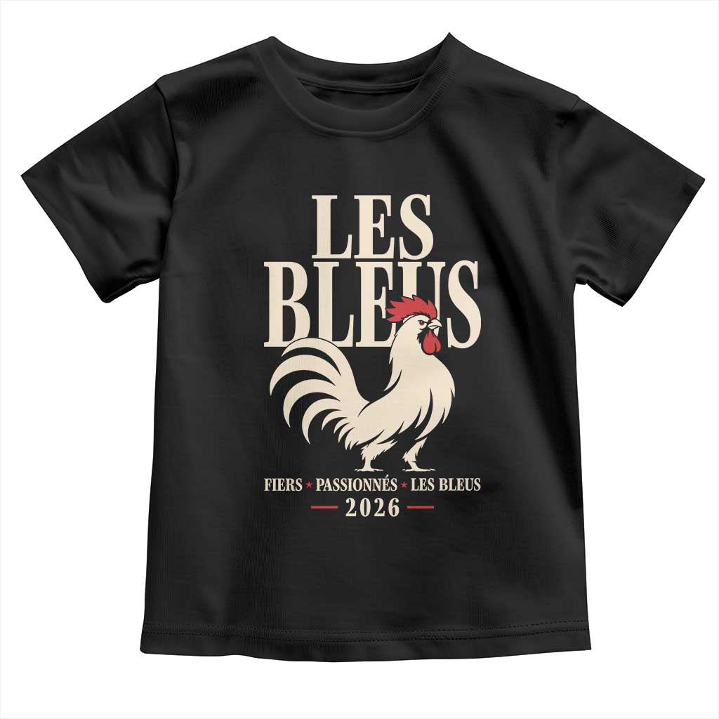 Les Bleus France Soccer Retro Rooster Graphic Toddler T Shirt Proud Passionate French Pride Vintage Football Fans Gear