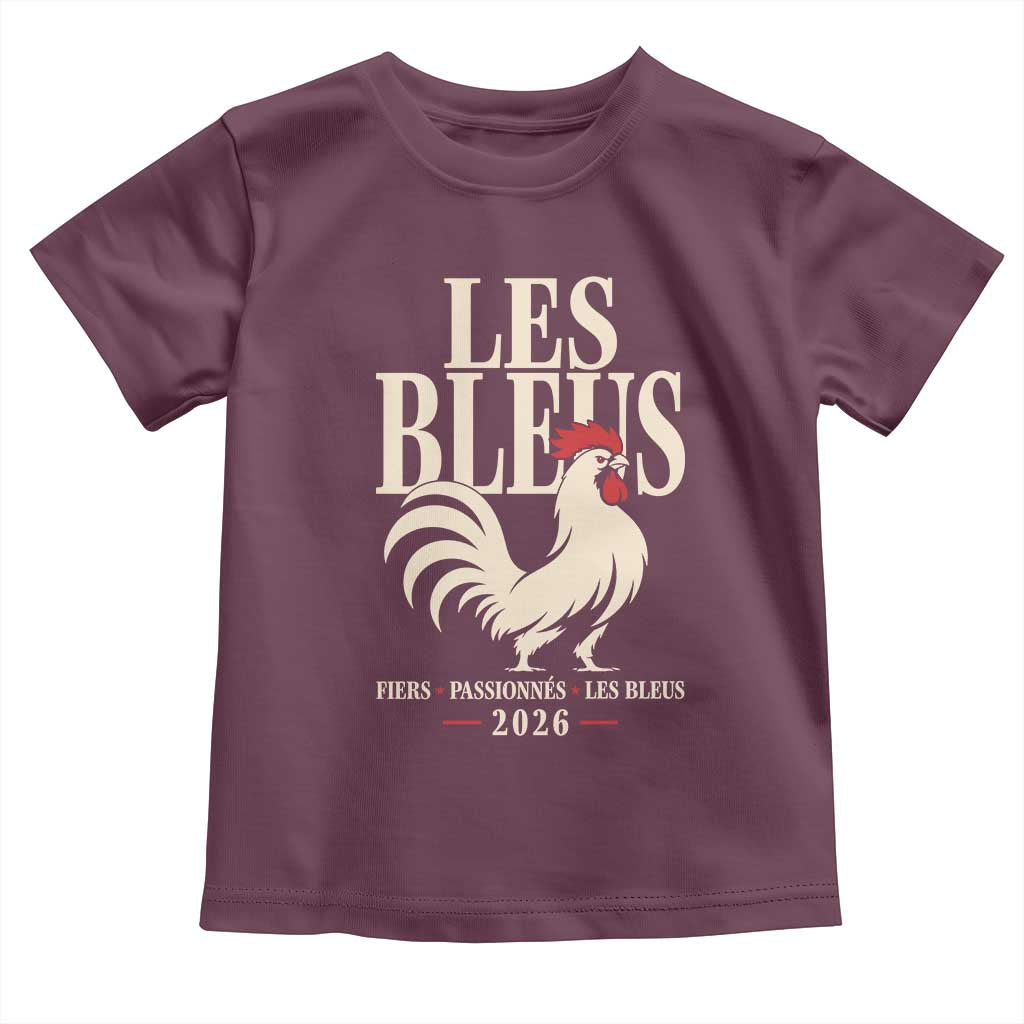 Les Bleus France Soccer Retro Rooster Graphic Toddler T Shirt Proud Passionate French Pride Vintage Football Fans Gear