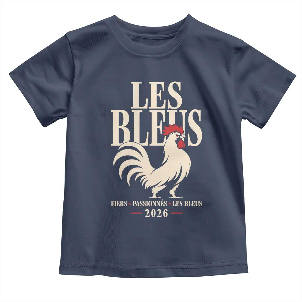 Les Bleus France Soccer Retro Rooster Graphic Toddler T Shirt Proud Passionate French Pride Vintage Football Fans Gear