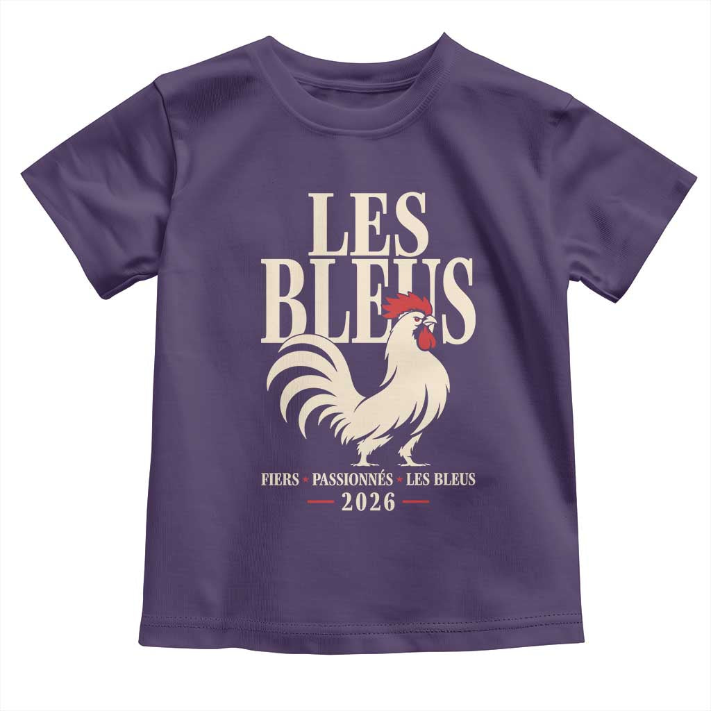Les Bleus France Soccer Retro Rooster Graphic Toddler T Shirt Proud Passionate French Pride Vintage Football Fans Gear