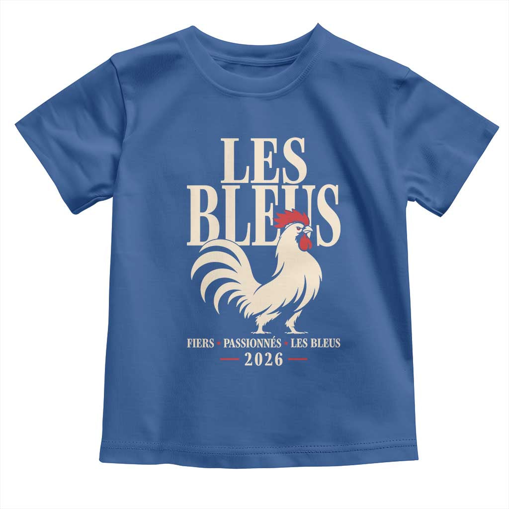 Les Bleus France Soccer Retro Rooster Graphic Toddler T Shirt Proud Passionate French Pride Vintage Football Fans Gear