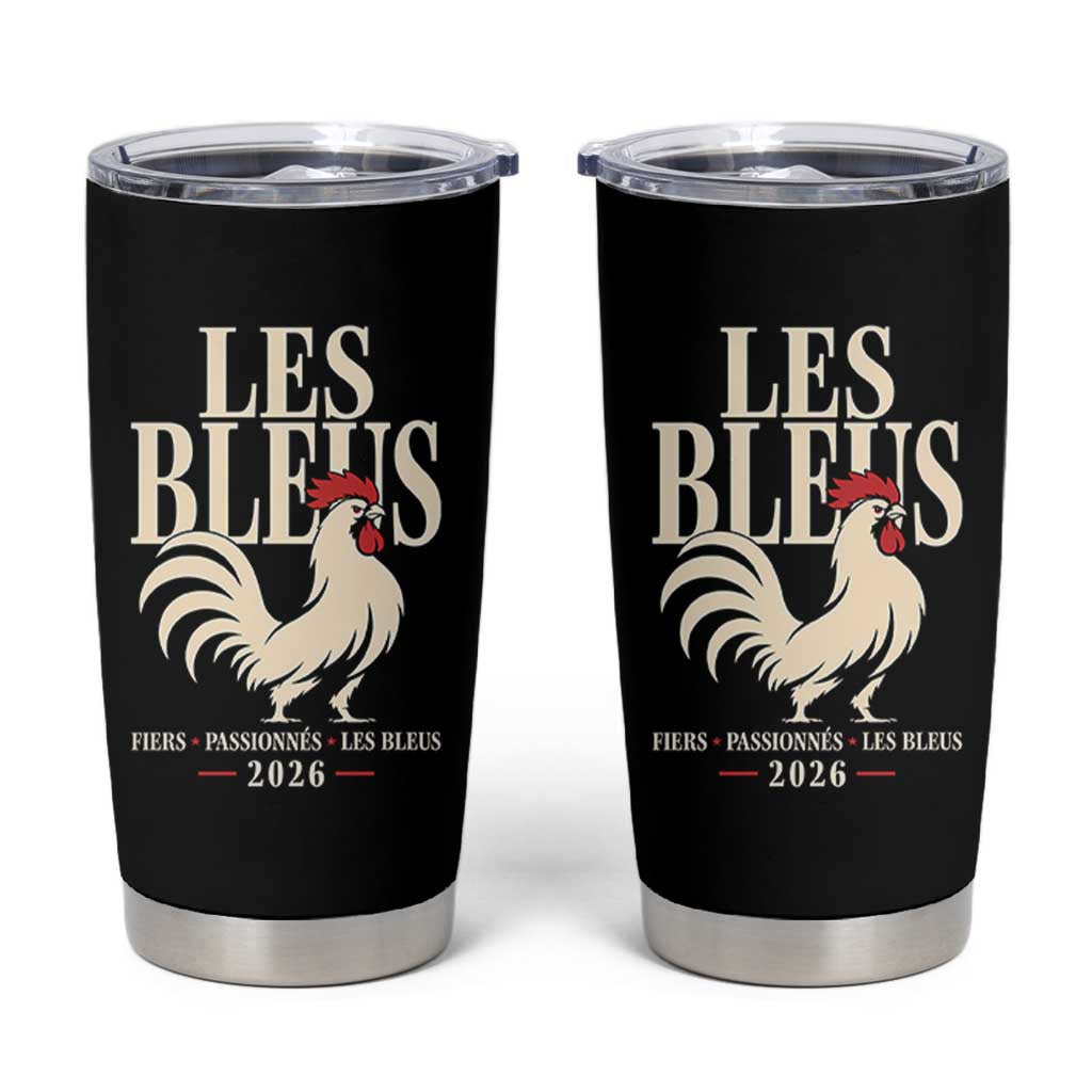 Les Bleus France Soccer Retro Rooster Graphic Tumbler Cup Proud Passionate French Pride Vintage Football Fans Gear