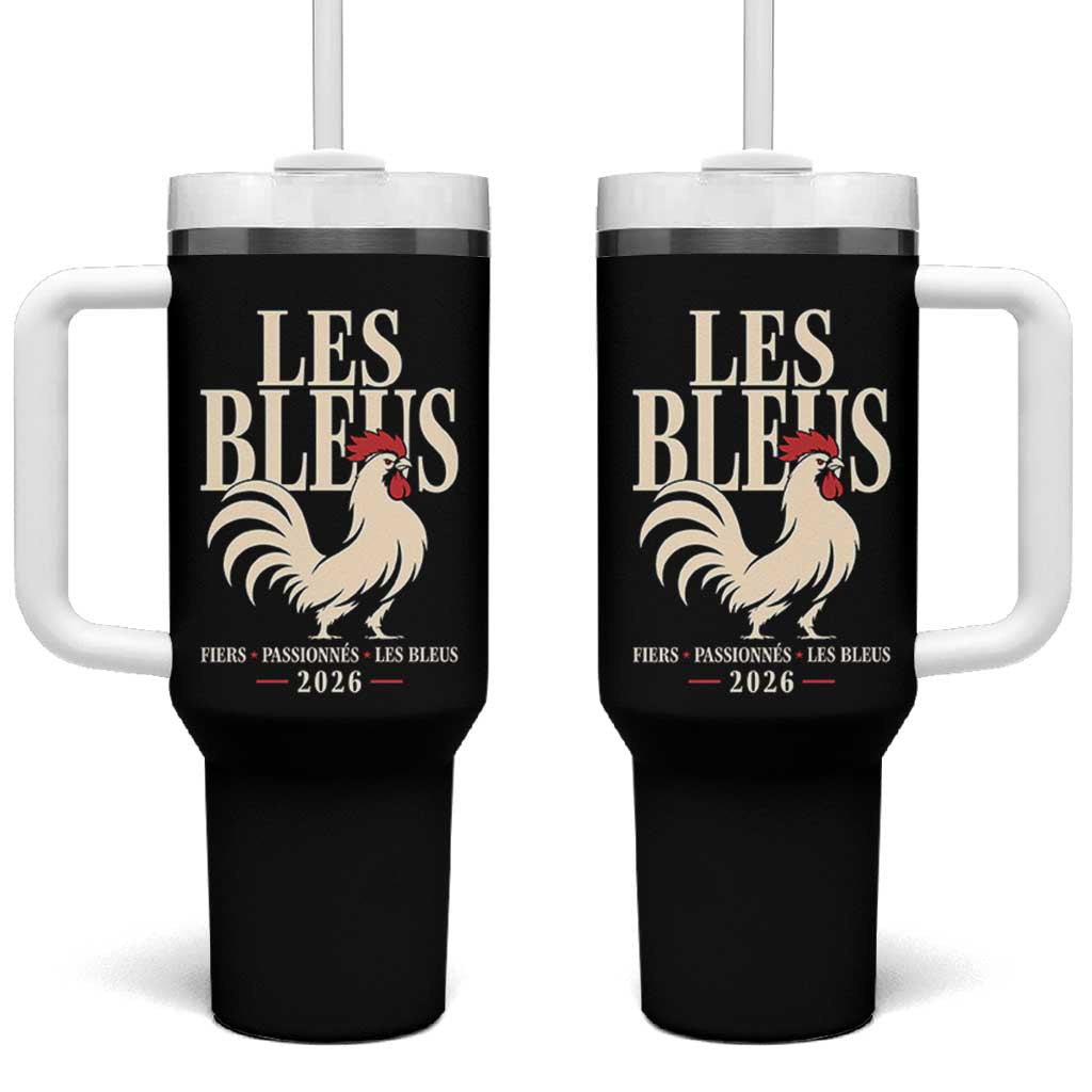 Les Bleus France Soccer Retro Rooster Graphic Tumbler With Handle Proud Passionate French Pride Vintage Football Fans Gear