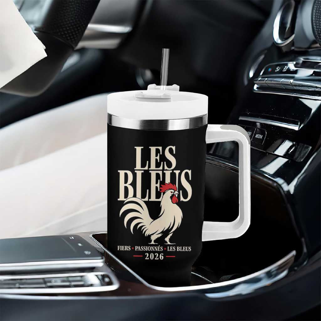 Les Bleus France Soccer Retro Rooster Graphic Tumbler With Handle Proud Passionate French Pride Vintage Football Fans Gear