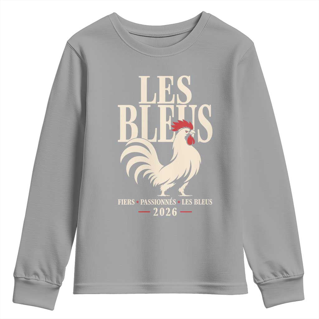 Les Bleus France Soccer Retro Rooster Graphic Youth Sweatshirt Proud Passionate French Pride Vintage Football Fans Gear