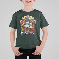 Cape Ann Vintage Nautical Sailing Ship Graphic T Shirt For Kid Retro Stained Glass Window Style Ocean Sunset Tall Ship