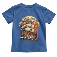 Cape Ann Vintage Nautical Sailing Ship Graphic Toddler T Shirt Retro Stained Glass Window Style Ocean Sunset Tall Ship