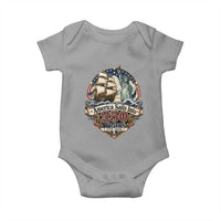America Sails Into 250 Years Vintage Nautical Graphic Baby Onesie Statue of Liberty Tall Ship 1776 to 2026 Semiquincentennial Patriotic