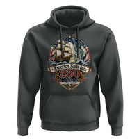 America Sails Into 250 Years Vintage Nautical Graphic Hoodie Statue of Liberty Tall Ship 1776 to 2026 Semiquincentennial Patriotic