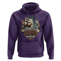 America Sails Into 250 Years Vintage Nautical Graphic Hoodie Statue of Liberty Tall Ship 1776 to 2026 Semiquincentennial Patriotic