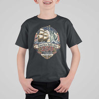 America Sails Into 250 Years Vintage Nautical Graphic T Shirt For Kid Statue of Liberty Tall Ship 1776 to 2026 Semiquincentennial Patriotic