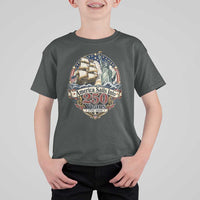 America Sails Into 250 Years Vintage Nautical Graphic T Shirt For Kid Statue of Liberty Tall Ship 1776 to 2026 Semiquincentennial Patriotic