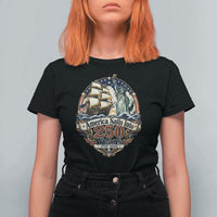 America Sails Into 250 Years Vintage Nautical Graphic T Shirt For Women Statue of Liberty Tall Ship 1776 to 2026 Semiquincentennial Patriotic