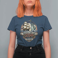 America Sails Into 250 Years Vintage Nautical Graphic T Shirt For Women Statue of Liberty Tall Ship 1776 to 2026 Semiquincentennial Patriotic