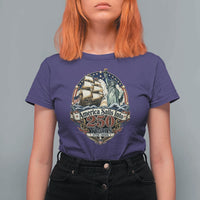 America Sails Into 250 Years Vintage Nautical Graphic T Shirt For Women Statue of Liberty Tall Ship 1776 to 2026 Semiquincentennial Patriotic