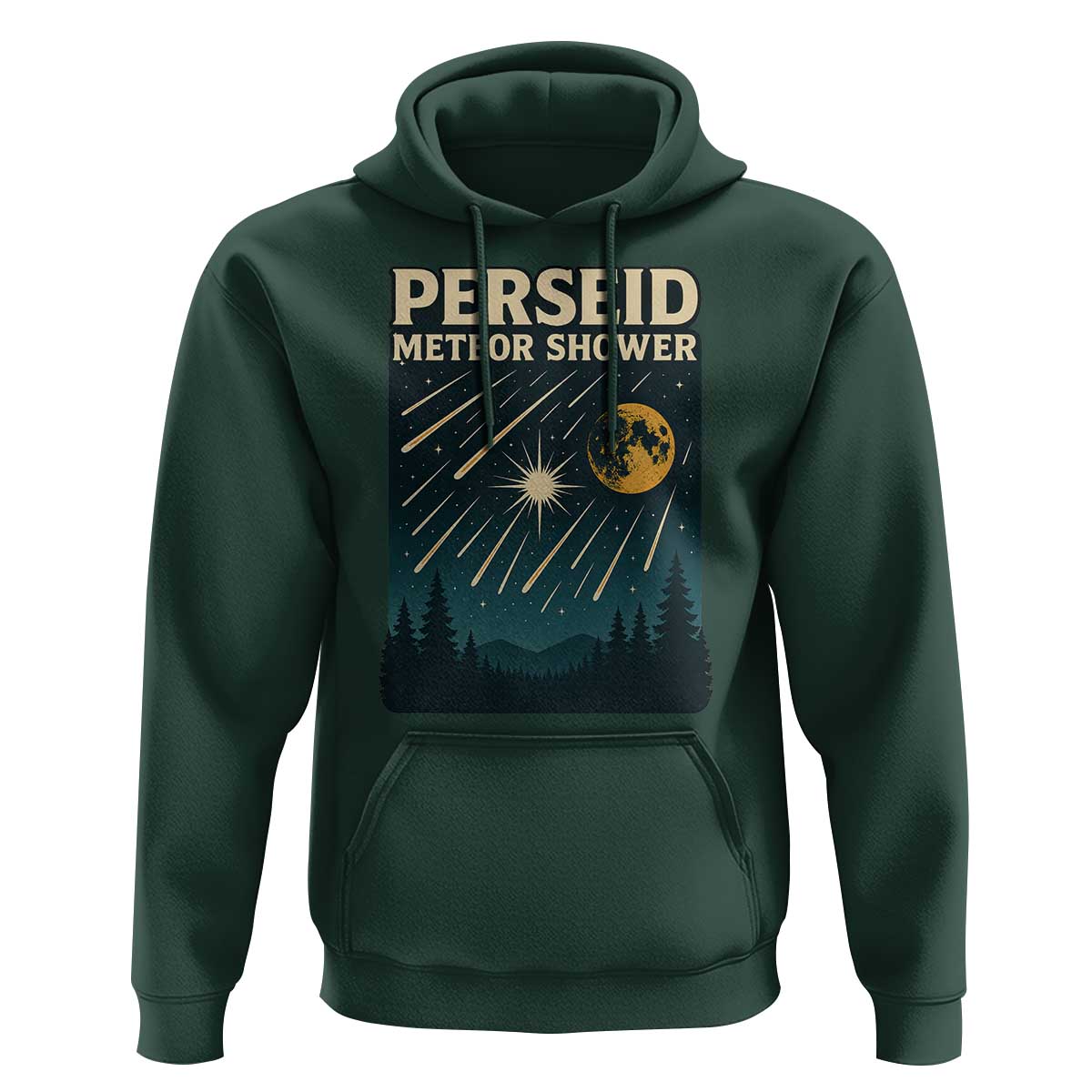Vintage Perseid Meteor Shower Observer Hoodie Retro Celestial Stargazing Graphic