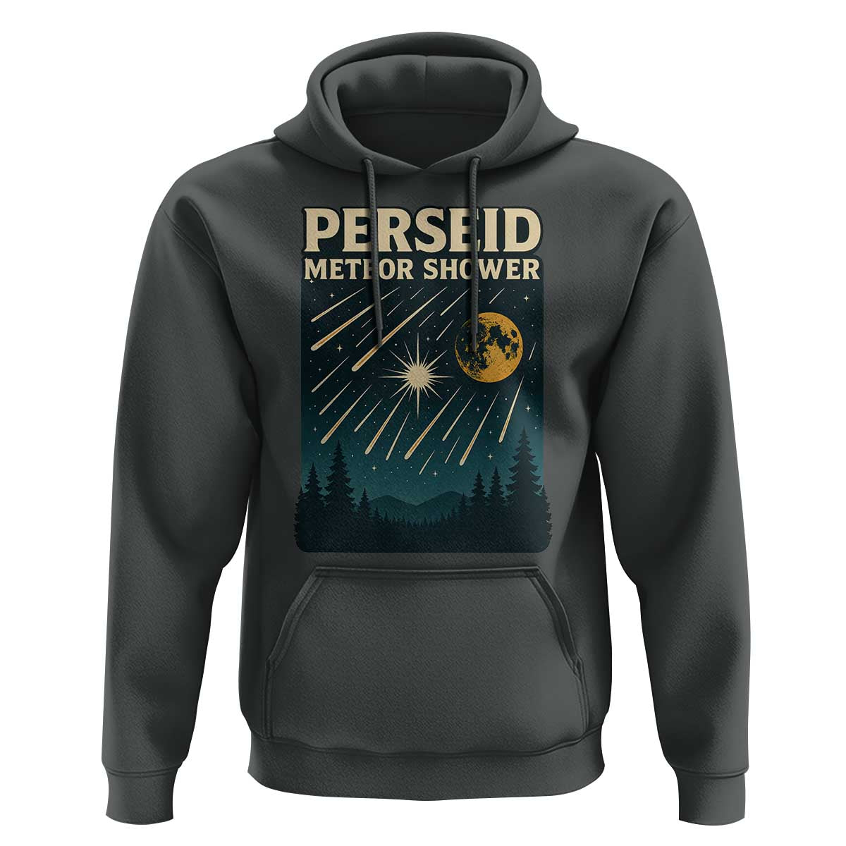 Vintage Perseid Meteor Shower Observer Hoodie Retro Celestial Stargazing Graphic