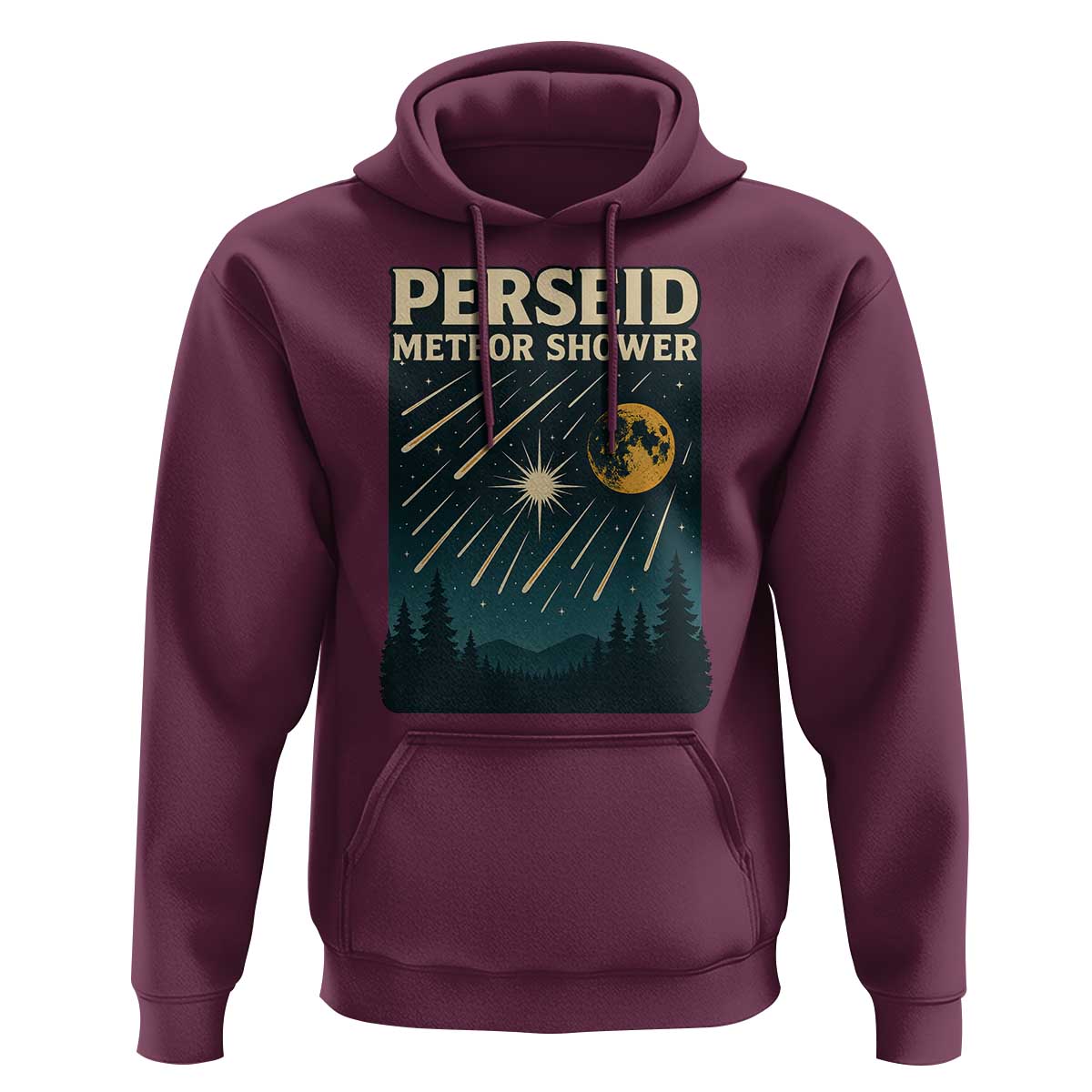 Vintage Perseid Meteor Shower Observer Hoodie Retro Celestial Stargazing Graphic